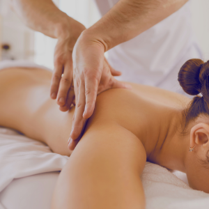 young lady enjoying Swedish massage